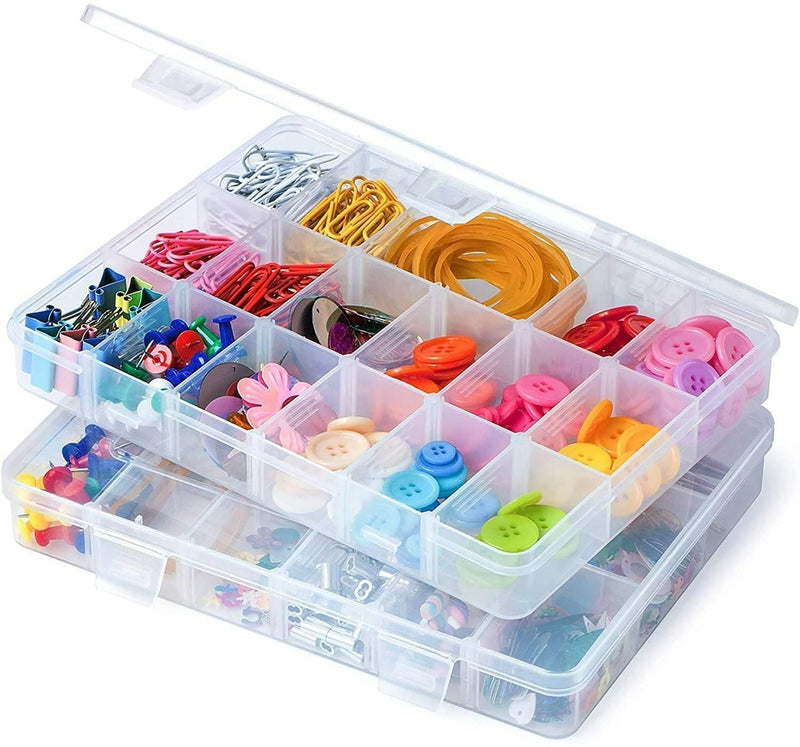 Multipurpose 36 Grid Cells Storage Box with Removable Dividers