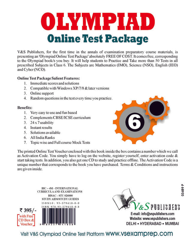 Olympiad Online Test Package Class 6 (Free CD With Activation Voucher)