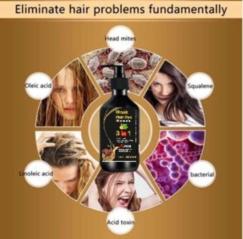 BLOSDREAM Black Hair Shampoo 3 in 1-100ml (Pack of 2)