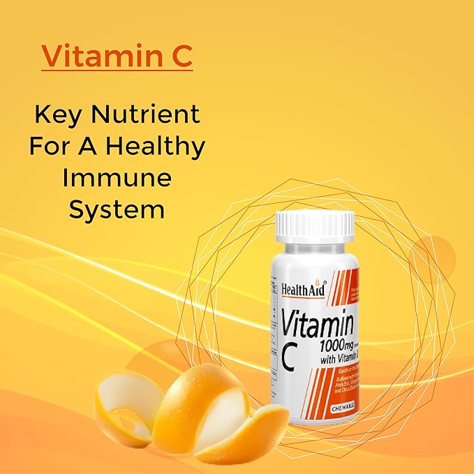 HealthAid I Vitamin C 1000 mg Complex with Vitamin D I 60 Chewable Tablets