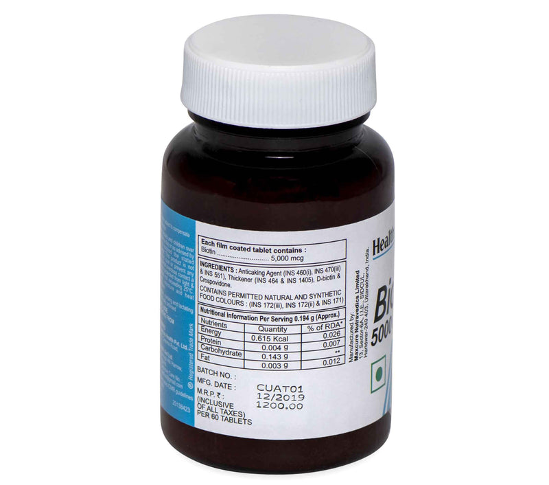 HealthAid I Biotin 5000 µg I 60 Tablets