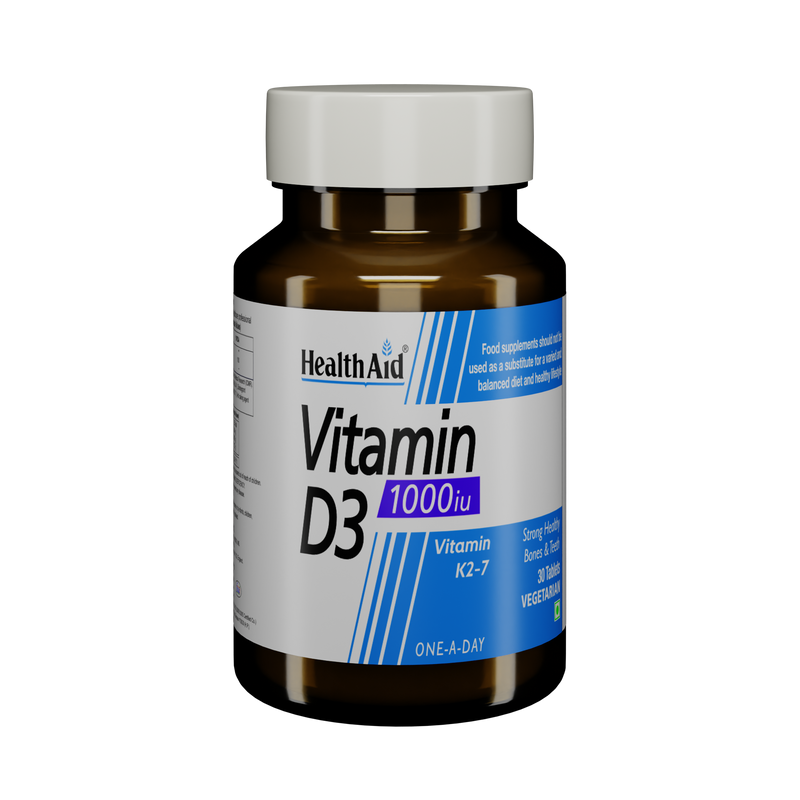 HealthAid I Vitamin D3 1000 iu I Cholecalciferol I 30 Tablets