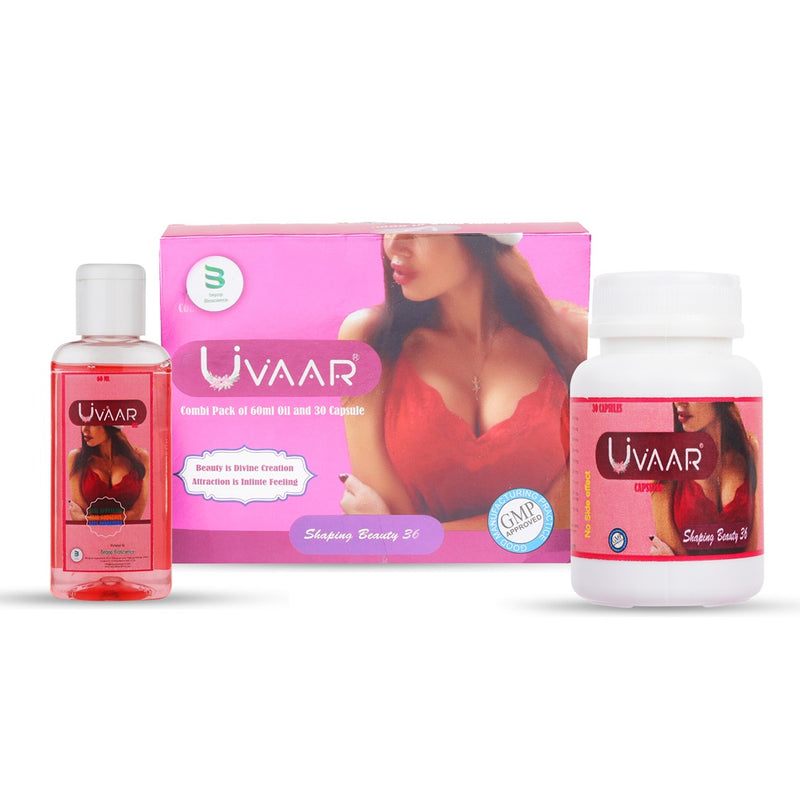 Uvaar I Breast Oil for Women I 60 ML & 30 Capsules