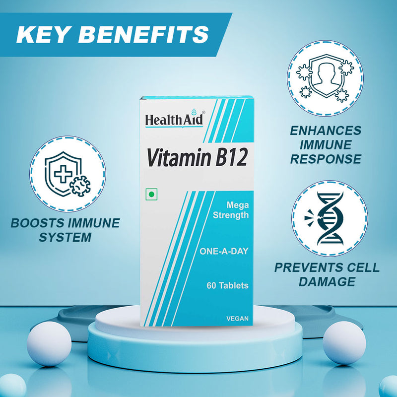 HealthAid I Vitamin B12 1000 µg I Mega Strength I 60 Tablets