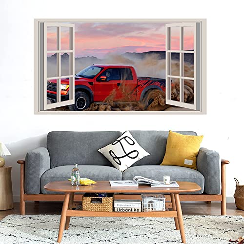 GADGETS WRAP Printed Wall Decal Sticker Fake Window Style Decal (90cm x 50cm) - Truck