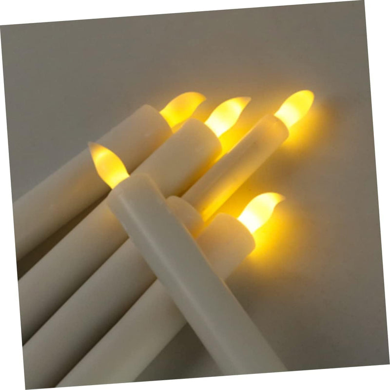 STARFLYER Flameless Taper Candles Battery Operated with Remote and Timer, Set of 6 Real Wax Warm Light 3D Wick Flickering Window Candles Christmas Home Decoration.