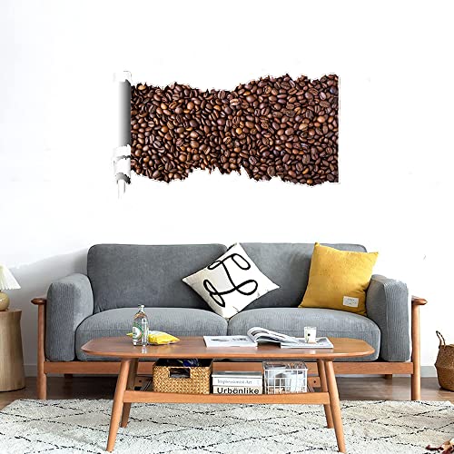 GADGETS WRAP Printed Wall Decal Sticker Scratched Paper Style Wall Decal (90cm x 50cm) - Coffee Beans 2