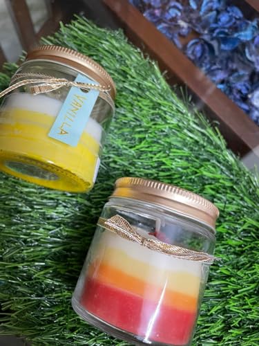 Soulshrine Jar Scented Candle 100% Soy Wax 200 gm (Vanilla & Lavender) Pack of 2