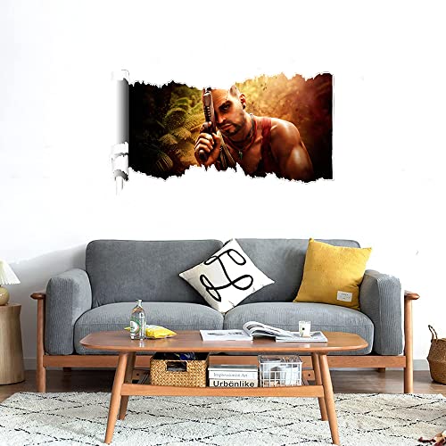 GADGETS WRAP Printed Wall Decal Sticker Scratched Paper Style Wall Decal (90cm x 50cm) - Man with Gun