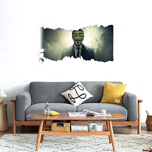 GADGETS WRAP Printed Wall Decal Sticker Scratched Paper Style Wall Decal (90cm x 50cm) - Hacker Man (2)