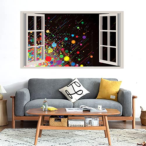 GADGETS WRAP Printed Wall Decal Sticker Fake Window Style Decal (90cm x 50cm) - Paint Balls