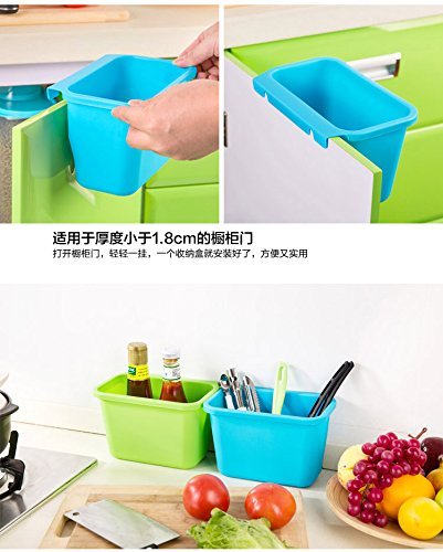 Zollyss Plastic Open-Top Kitchen Cabinet Door Hanging Trash Garbage Bin Can Rubbish Container (Random Colors)