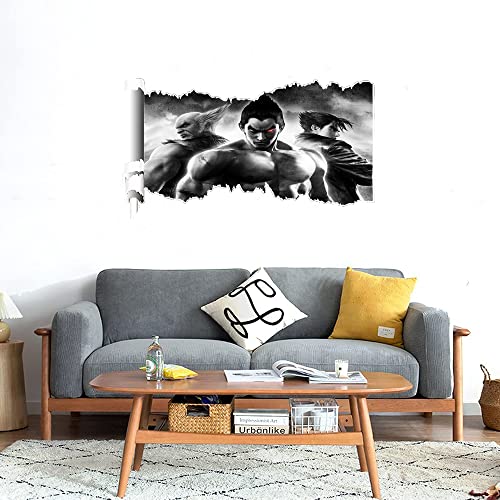 GADGETS WRAP Printed Wall Decal Sticker Scratched Paper Style Wall Decal (90cm x 50cm) - Tekken famliy