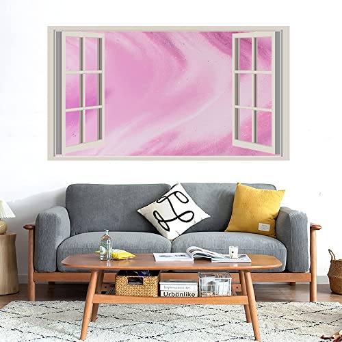 GADGETS WRAP Printed Wall Decal Sticker Fake Window Style Decal (90cm x 50cm) - Pink Shades