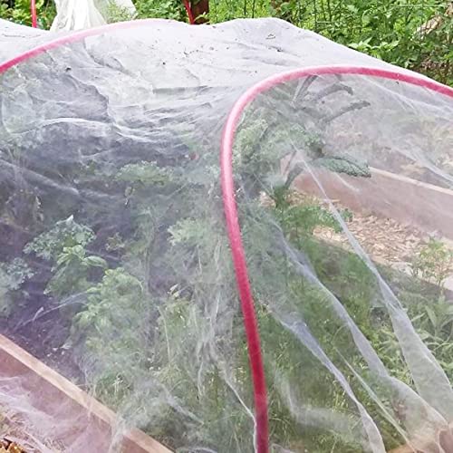 Anaya Mosquito Net Bug Insect Bird Net with Sewn Edges - 5 Ft X 10 Ft Barrier Hunting Blind Plant Cover Garden Mesh Netting for Protect Your Vegetables, Fruits, Flower & Trees, White