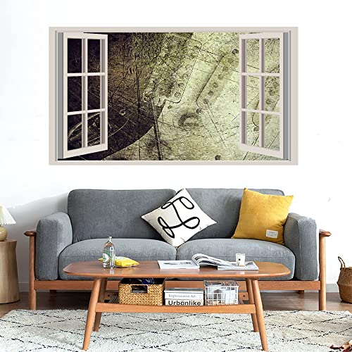 GADGETS WRAP Printed Wall Decal Sticker Fake Window Style Decal (90cm x 50cm) - Old String