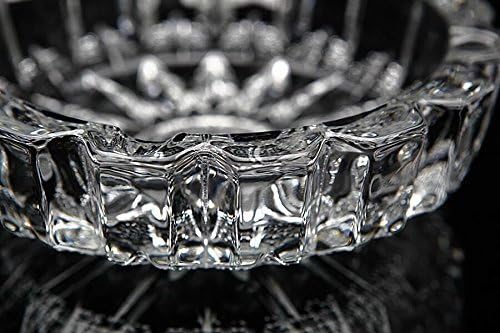 Round Cut Glass Ash Tray Set of 1 Crystal Clear Glass Ashtray | Cigarettes Ash Tray | Tabletop Ashtray for Home | Office and Hotel | Cigarette Ash Collect Tray | Glass Smoking Tray(Pack Of 1)