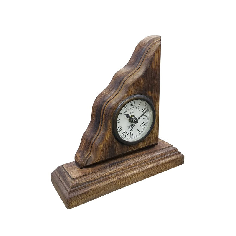 Gola International Antique Replica Handmade Triangle Wooden Table Clock