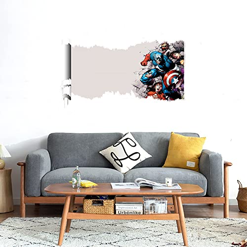 GADGETS WRAP Printed Wall Decal Sticker Scratched Paper Style Wall Decal (90cm x 50cm) - Avengers Abstract