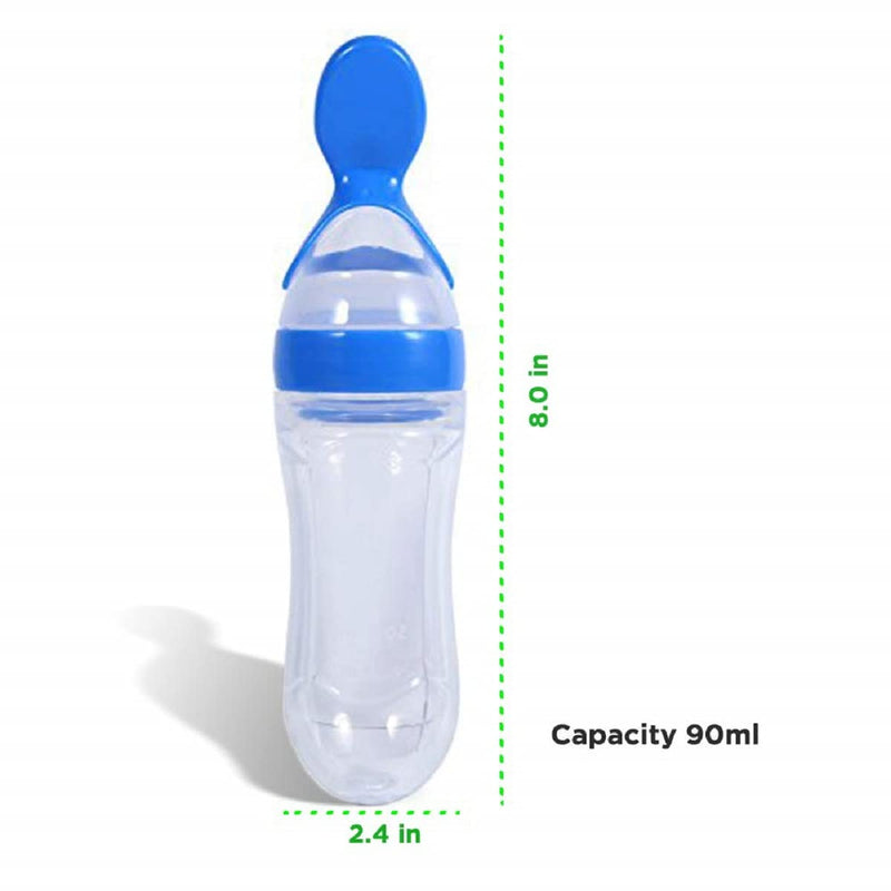 LuvLap Silicone Easy Squeezy Baby Food Feeder, 4M+, 90ml, (Blue)