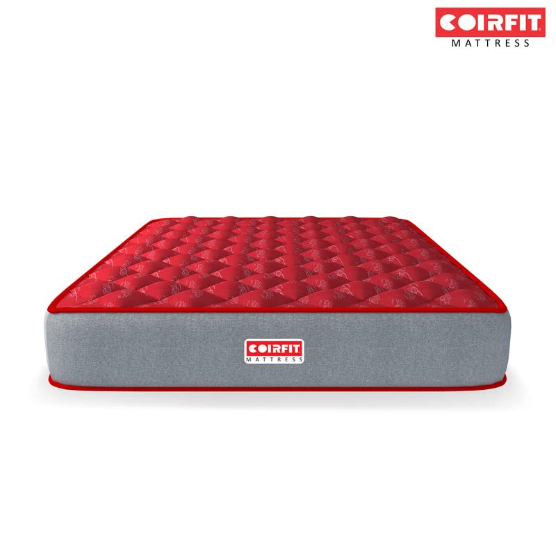 Coir FIT Euphoria Normal Top 8' Inch Double Size Bonell Spring Mattress (72X48X8, RED)