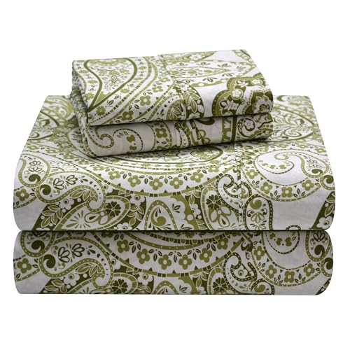 Boho Paisley Blue Combed Cotton Printed Sheet Set