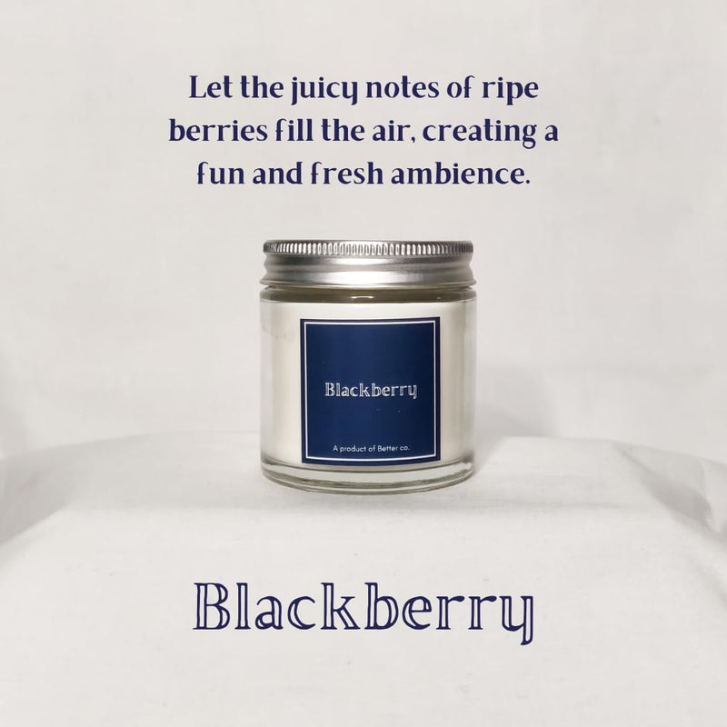 Better co Scented Soy Wax Amber Jar Candle Organic Luxury Aroma Burning Time Upto 20 Hours. Combo Pack of BlackBerry and Nutmeg + Coco.