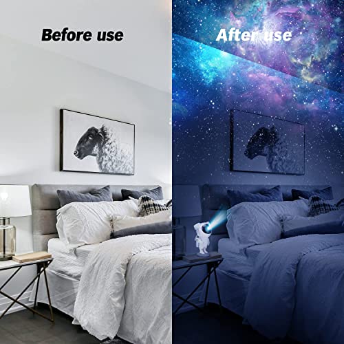 SEAHELTON Star Projector Night Lights,Kids Room Decor Aesthetic,Tiktok Astronaut Nebula Galaxy Projector Night Light,Remote Control Timing and 360°Rotation Magnetic Head,Lights for Bedroom