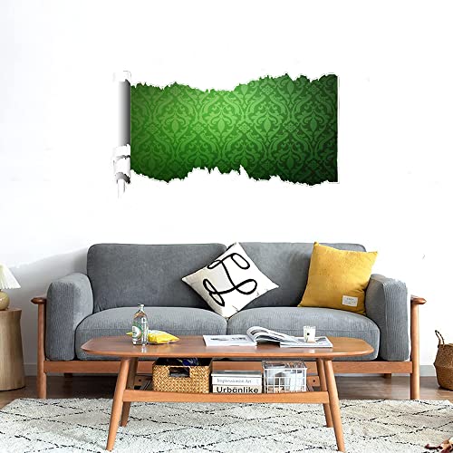 GADGETS WRAP Printed Wall Decal Sticker Scratched Paper Style Wall Decal (90cm x 50cm) - Green Abstract