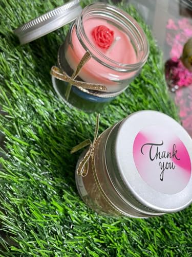 Soulshrine - Red Heart on top Scented Candle Combo, Rose & Lavender Scented Glass jar Candle, Perfect for Valentine Gift & Home Décor | (Pack of 2)