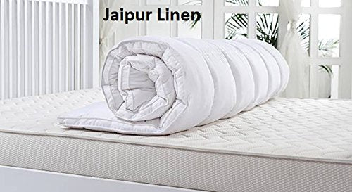 Jaipur Linen Finest Imported Super Microfiber Soft Mattress Padding/Topper- White-Customized