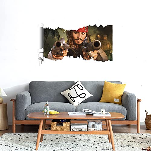 GADGETS WRAP Printed Wall Decal Sticker Scratched Paper Style Wall Decal (90cm x 50cm) - Jack Sparrow