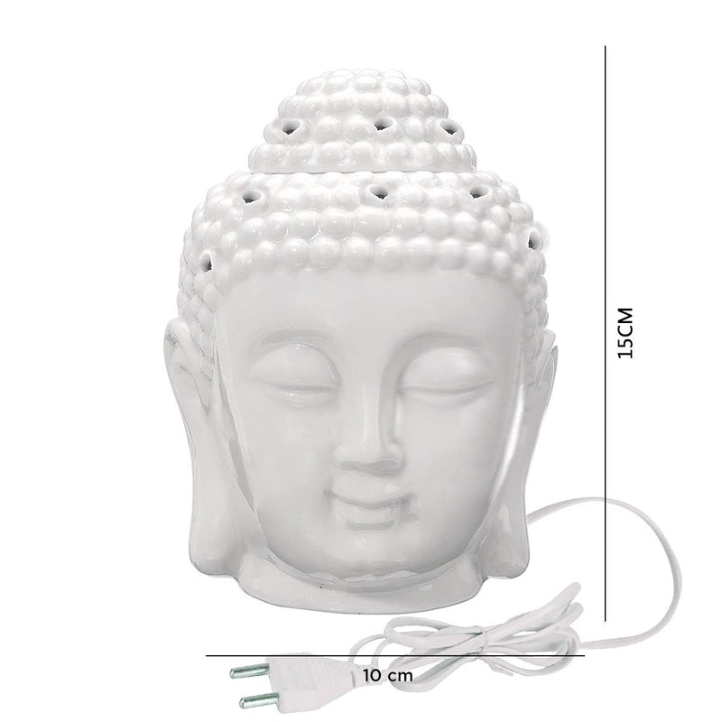 Aatiutik Ceramic Electric Buddha Aroma Diffuser Night Lamp Light with Lavender Mogra Aroma Oil 10ml Each for Home Office Hotel Spa