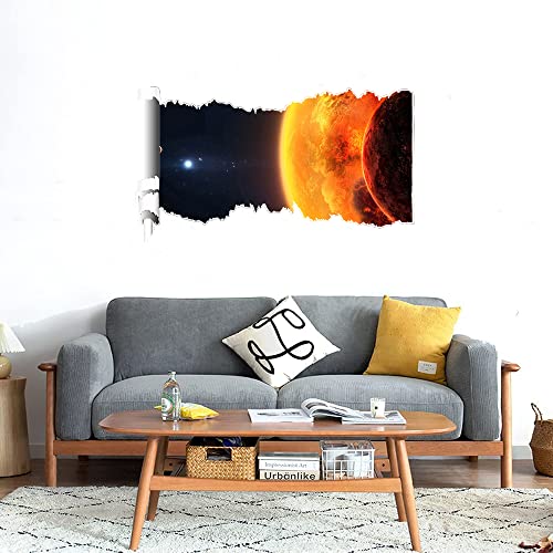 GADGETS WRAP Printed Wall Decal Sticker Scratched Paper Style Wall Decal (90cm x 50cm) - Outer Sun