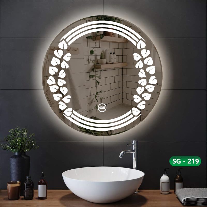 Spark Glass LED Sensor Mirror - White, Warm White, Mix Light - 24x24 Inch