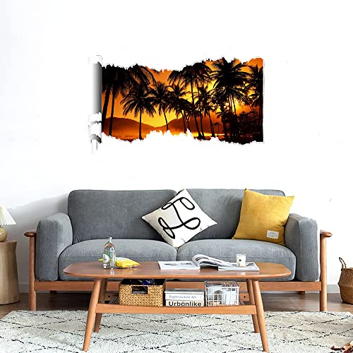 GADGETS WRAP Printed Wall Decal Sticker Scratched Paper Style Wall Decal (90cm x 50cm) - Palmtrees