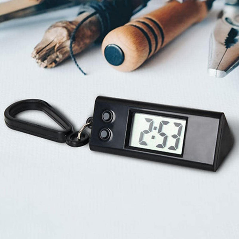 LCD Digital Display Compact Student Desktop Clock Keychain for Exam