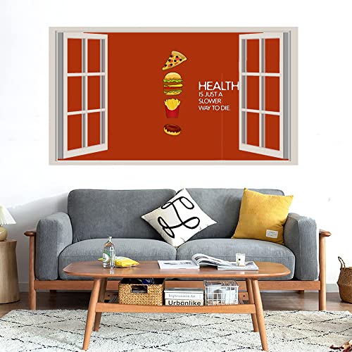 GADGETS WRAP Printed Wall Decal Sticker Fake Window Style Decal (90cm x 50cm) - Healthy