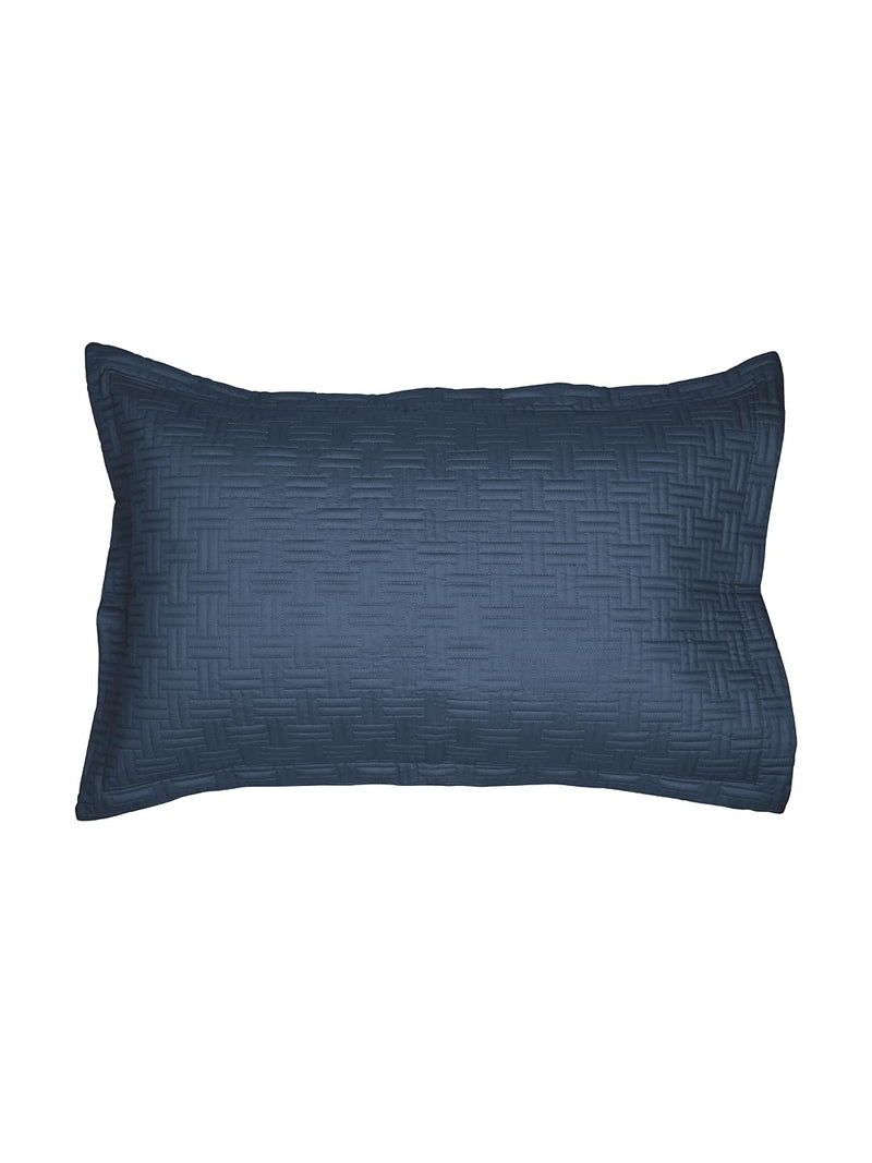 Mark Home Quilted Bed Cover Navy 100% Organic Cotton Sateen Fabric 400 TC with 150 GSM Wading Between The Fabric