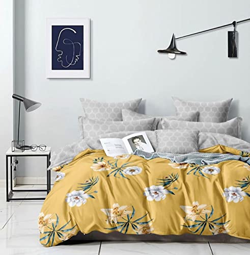 Sponty Home Branded Glace Cotton Elastic Fitted Bedsheets with King Size 2 Pillow Covers | Double Bed with All Around Elastic 240 TC Supersoft | (72x78) Yellow