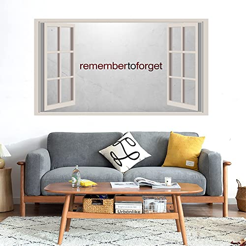 GADGETS WRAP Printed Wall Decal Sticker Fake Window Style Decal (90cm x 50cm) - Forget