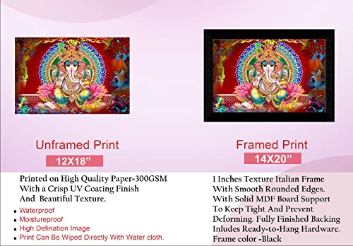 SAF paintings Pack of 1 Ganesha religious modern art wall painting with framed for living room 11 inch x 14 inch CANFM31262