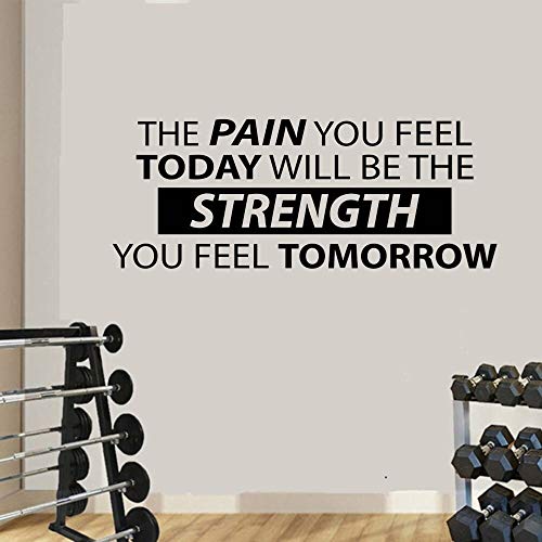 GADGETS WRAP Wall Decal Vinyl Sticker Wall Decoration - The Pain You Feel Today Will Be The Strength Wall Decal Sign Gym Quote Workout Poster Fitness Office Vinyl Sticker