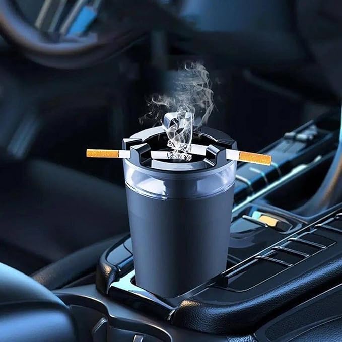 GNOLY Windproof Cigarette Ashtray with Water Tank Portable Detachable Vehicle Ashtray Car Cigarette Ashtray with Lid (1Pcs)