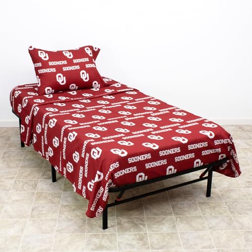 College Covers Oklahoma Sooners Printed Sheet Set - Full - Solid