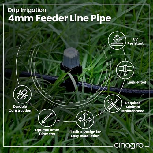 Cinagro Drip Irrigation 4MM Feederline Pipe - 25 Meters