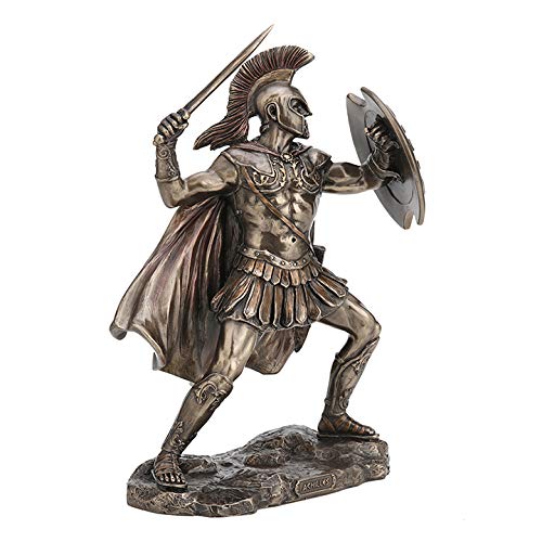 Veronese Design 9 5/8 Inch Greek Hero Achilles Battle Stance Cold Cast Resin Antique Bronze Finish Statue Home Decor