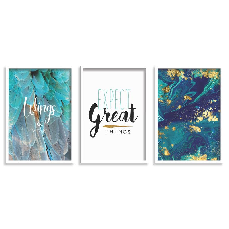 SAF paintings Set of 3 Motivational Quotes Wall Painting for Home Decoration SA-WHITEMX33513