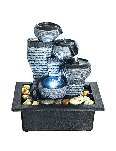 BBabe Desktop Waterfall Fountain Decor LED Illuminated Indoor Portable Waterfall Tabletop Fountains 10 1/5" High