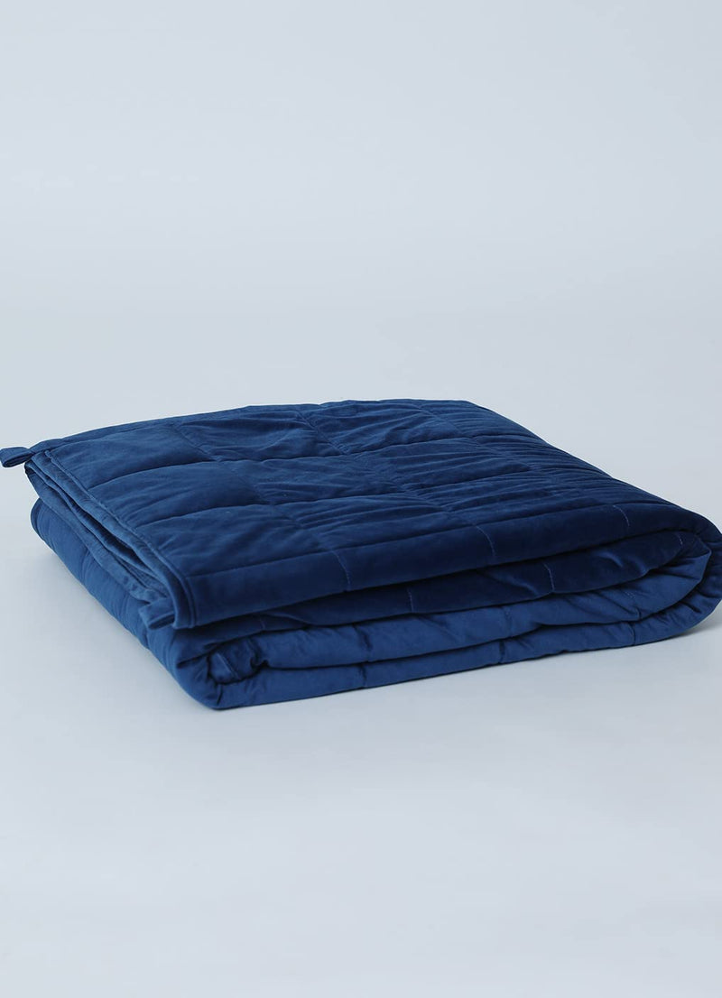 Tucked In | All Season Blanket | Blue Mink - Weighted Blanket | Cotton Material Filled with High Density Glass Beads | Anxiety Blanket | Standard Size (50" x 75")